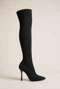 Ondine | Women's Suede Square-Toe Stiletto Thigh High Boots