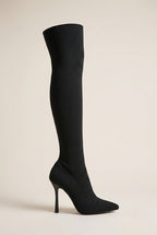 Ondine | Women's Suede Square-Toe Stiletto Thigh High Boots