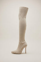 Ondine | Women's Suede Square-Toe Stiletto Thigh High Boots