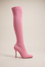 Ondine | Women's Suede Square-Toe Stiletto Thigh High Boots