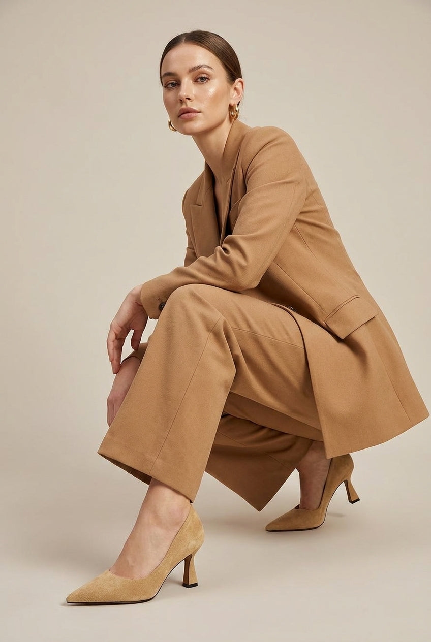 Aveline | Women's Suede Pointed-Toe Stiletto Heels Court Dress Pumps