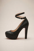 Ondine | Women's Block Heel Platform Pumps Round Toe Buckle Shoes