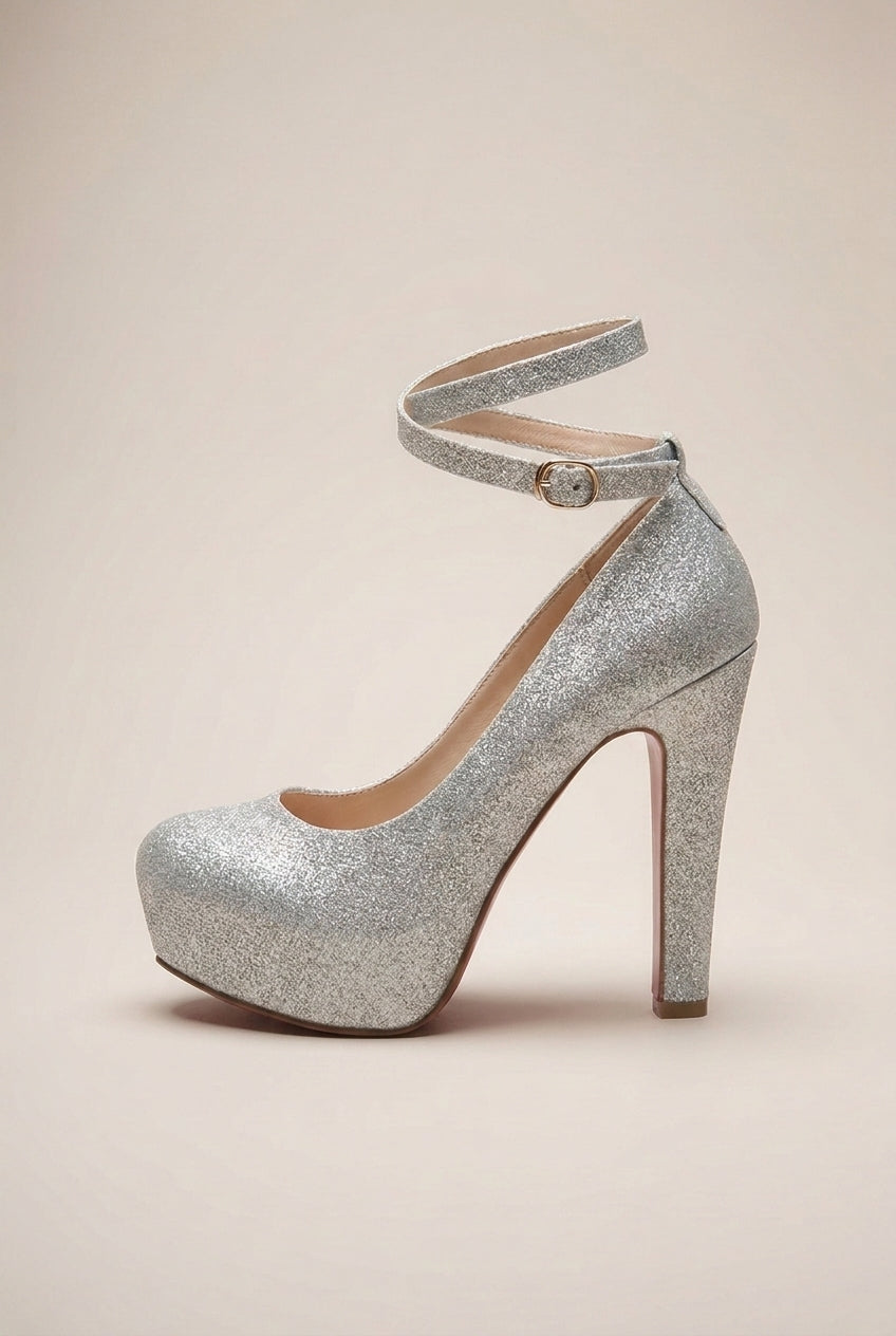 Ondine | Women's Block Heel Platform Pumps Round Toe Buckle Shoes