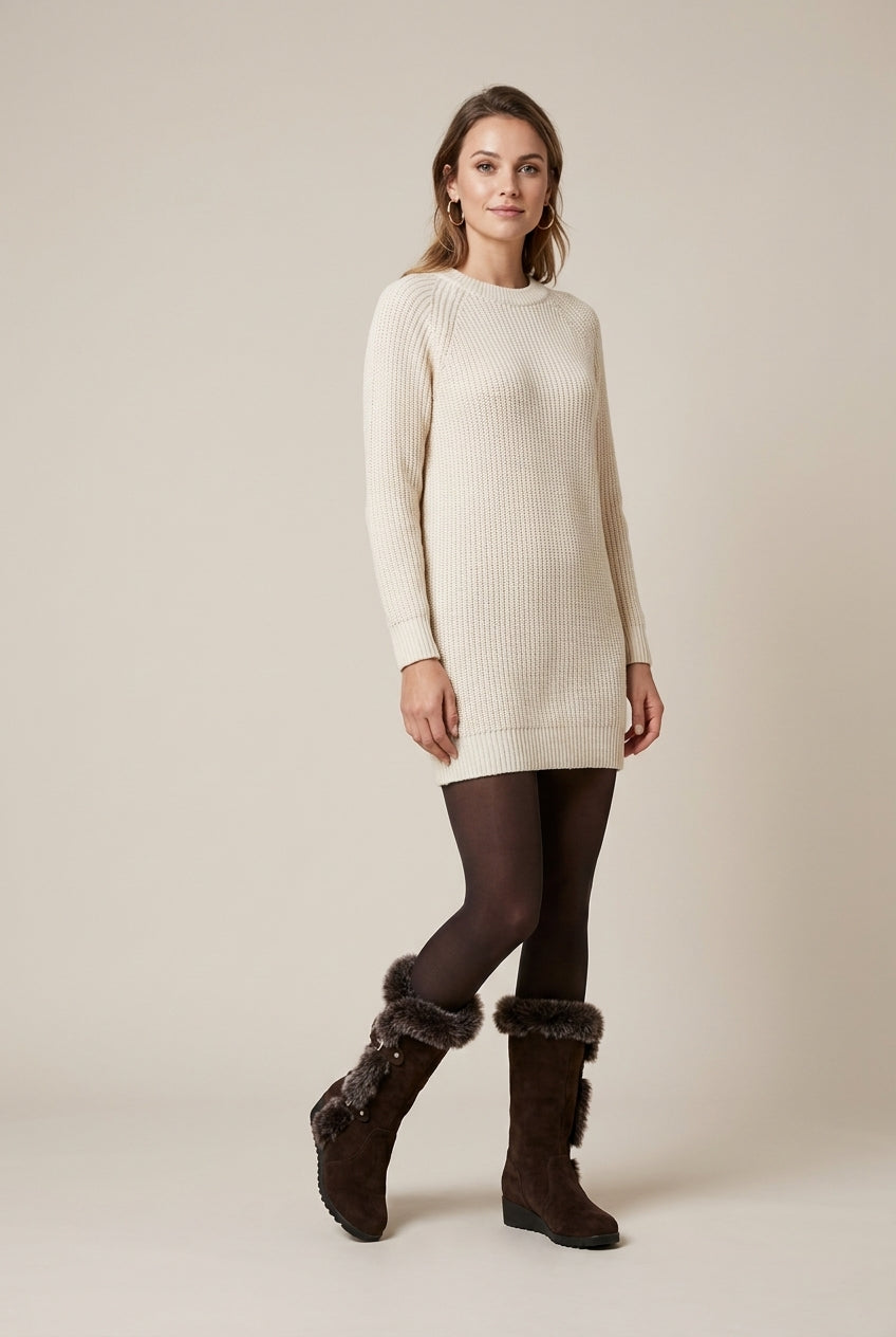 Constance | Women's Fur-Lined Mid-Calf Snow Boots Slip-On Winter Boots