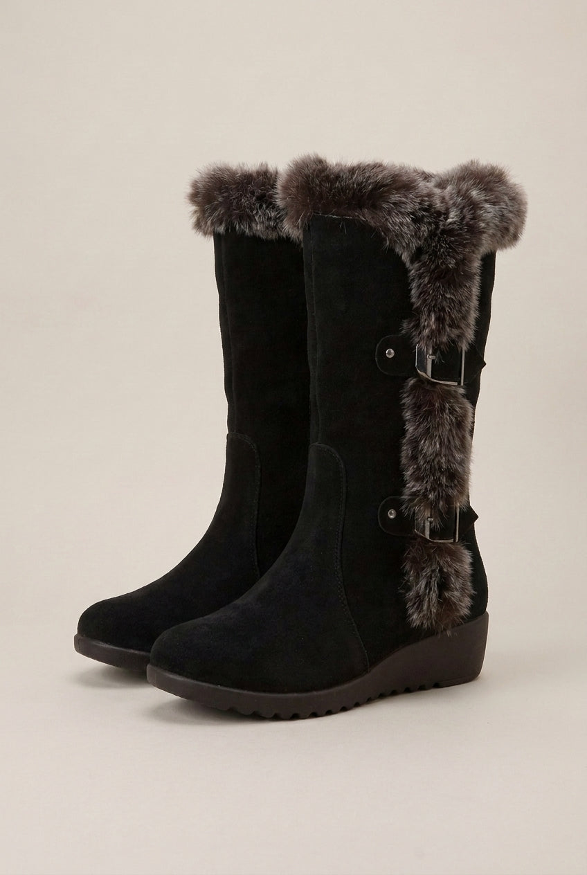 Constance | Women's Fur-Lined Mid-Calf Snow Boots Slip-On Winter Boots