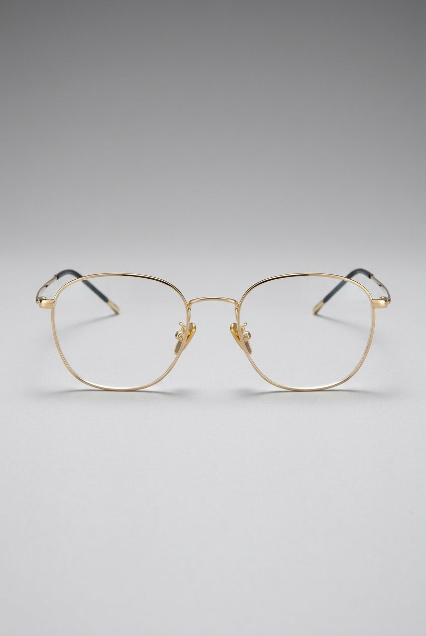 Vantage | Minimalist Rounded Rectangle Anti Blue Light Glasses Black Metal Frame Clear Lens