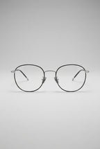 Vantage | Minimalist Rounded Rectangle Anti Blue Light Glasses Black Metal Frame Clear Lens
