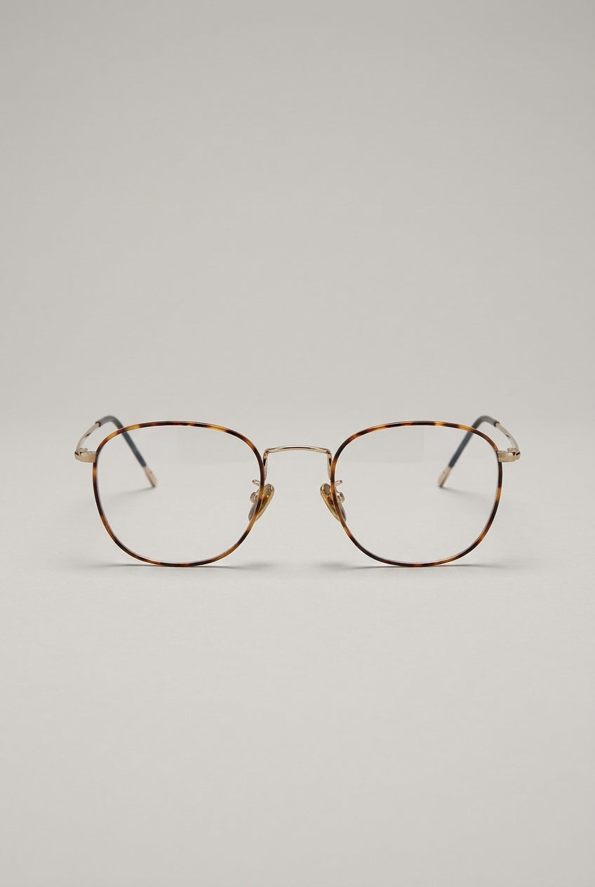 Vantage | Minimalist Rounded Rectangle Anti Blue Light Glasses Black Metal Frame Clear Lens