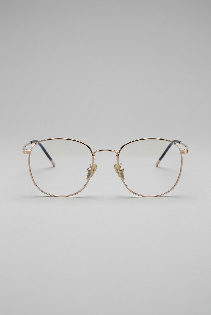 Vantage | Minimalist Rounded Rectangle Anti Blue Light Glasses Black Metal Frame Clear Lens