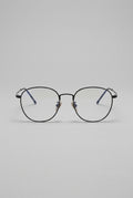 Vantage | Minimalist Rounded Rectangle Anti Blue Light Glasses Black Metal Frame Clear Lens