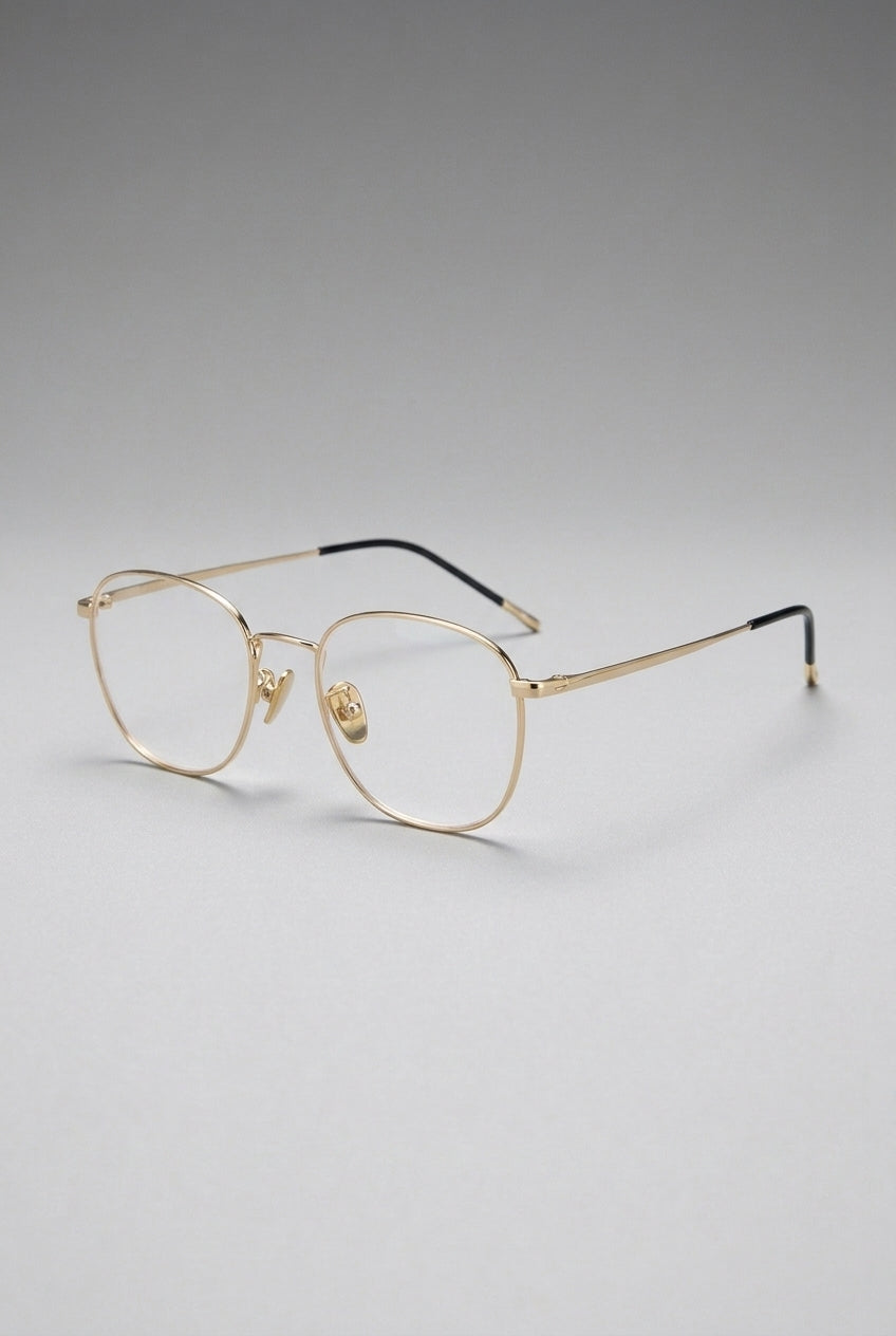 Vantage | Minimalist Rounded Rectangle Anti Blue Light Glasses Black Metal Frame Clear Lens