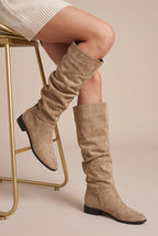 Constance | Women's Flat Over-the-Knee Boots Wide Calf Pull-On Boots