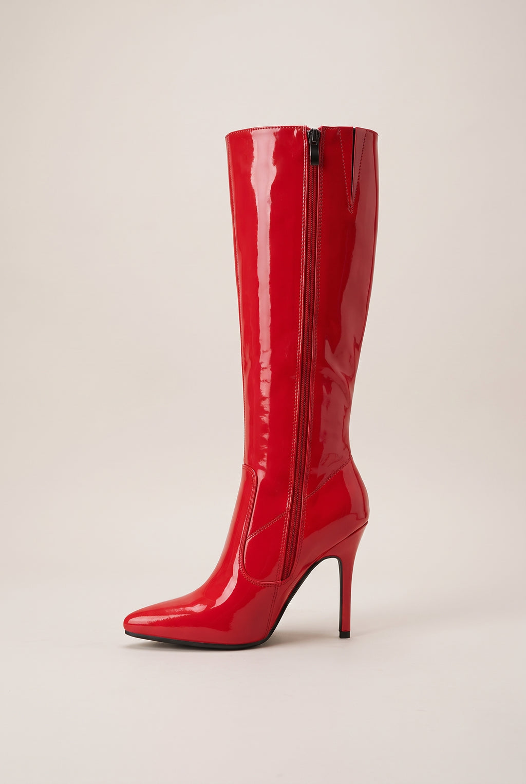 Nacre | Women's Patent Over-the-Knee Boots Chunky Heel Pointed Toe