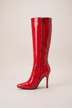 Nacre | Women's Patent Over-the-Knee Boots Chunky Heel Pointed Toe