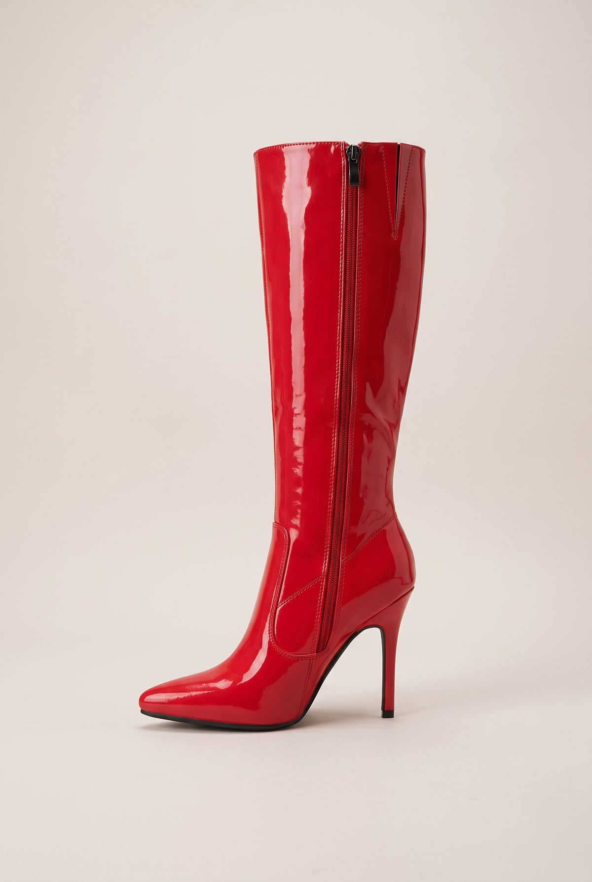 Nacre | Women's Patent Over-the-Knee Boots Chunky Heel Pointed Toe