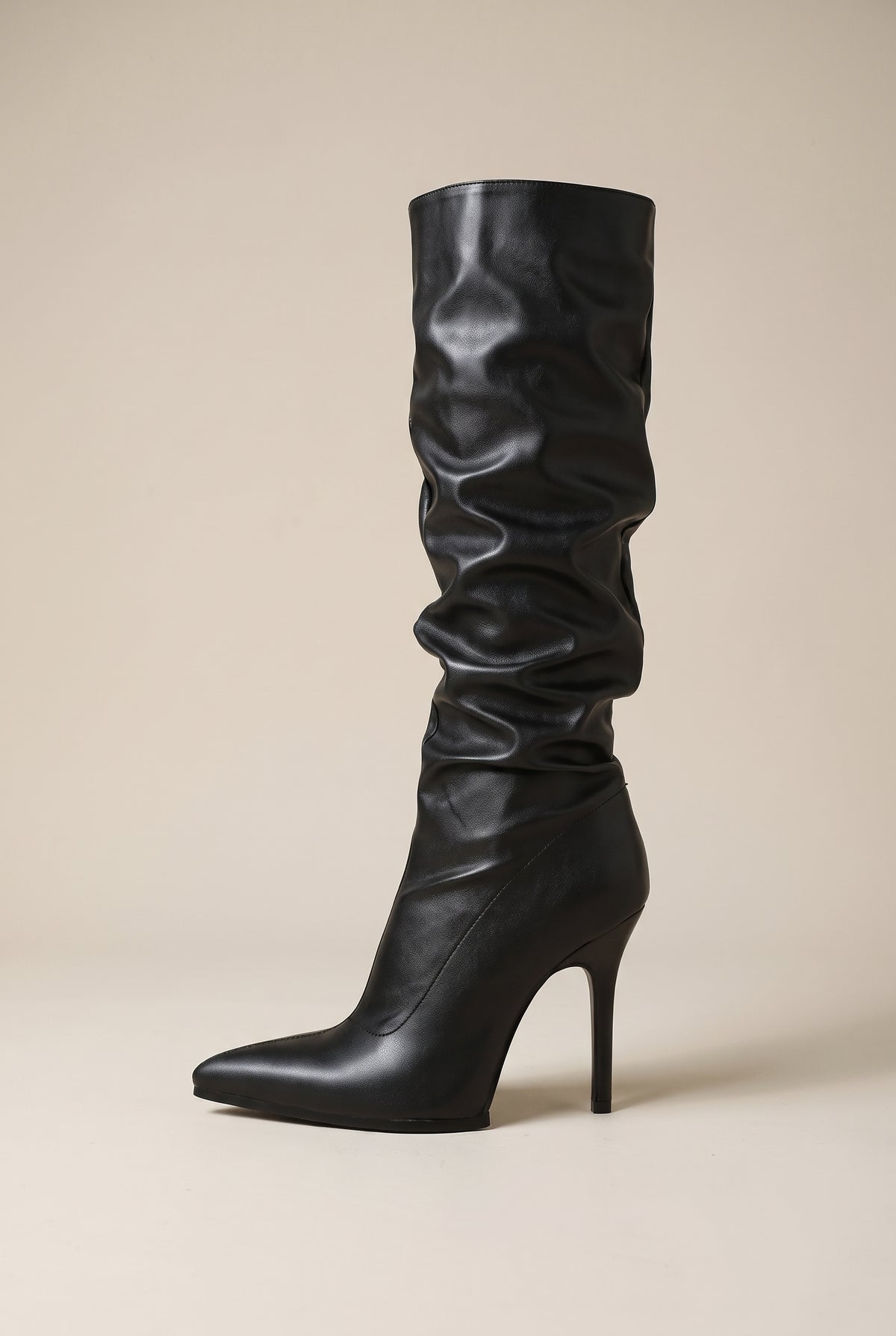 Nacre | Women's Patent Over-the-Knee Boots Chunky Heel Pointed Toe