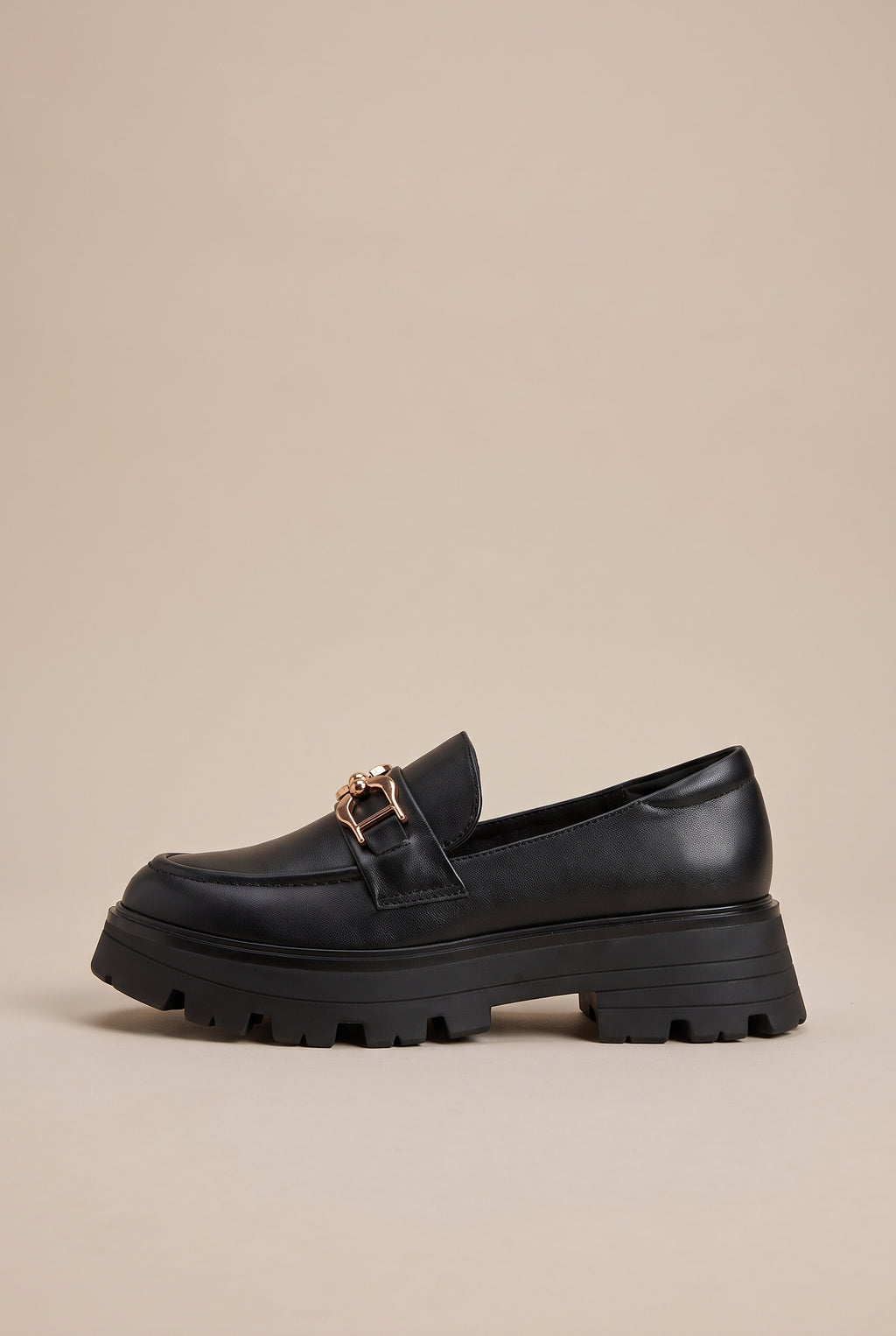Aveline | Women's Leather Platform Loafers Horsebit Slip-On Shoes