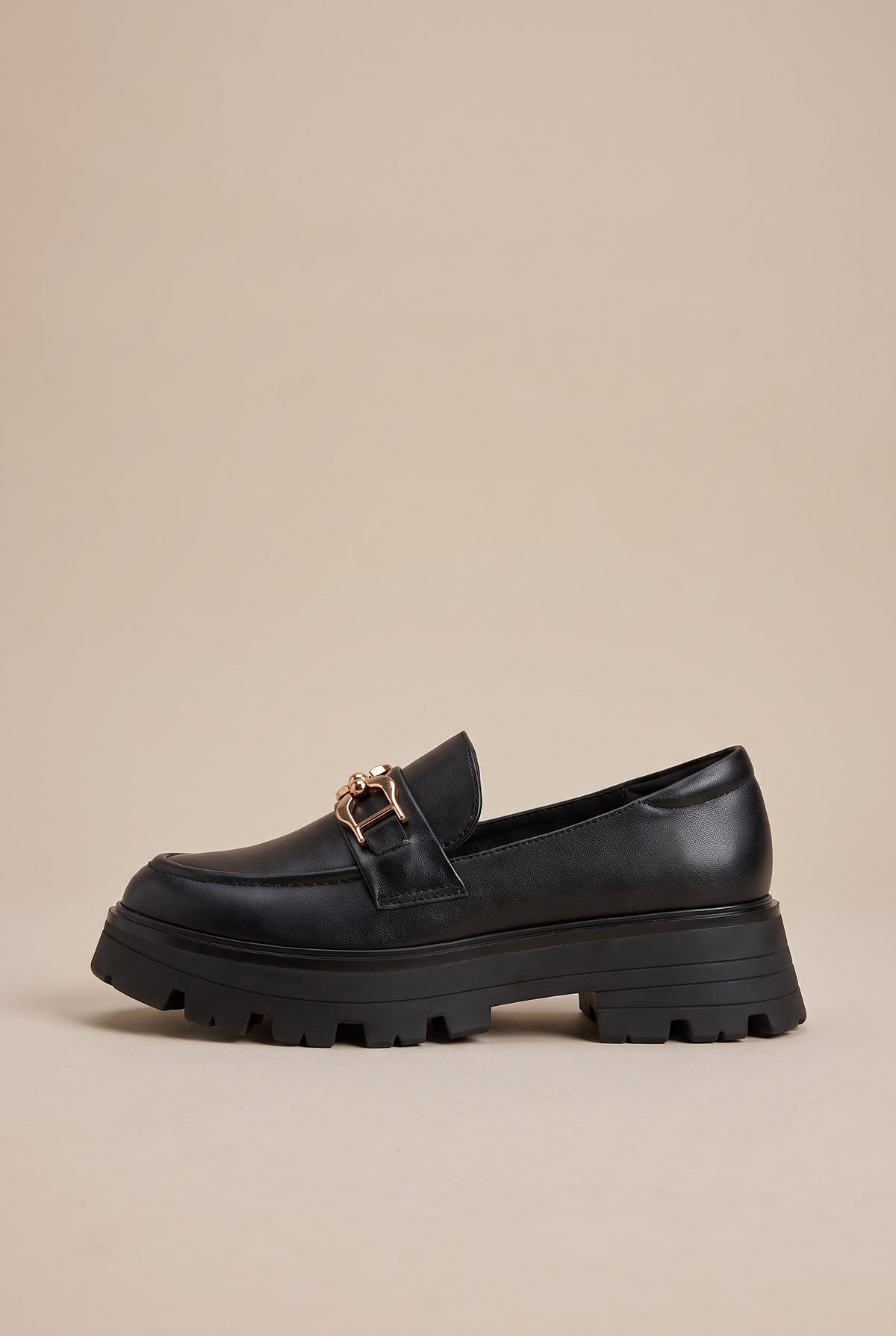 Aveline | Women's Leather Platform Loafers Horsebit Slip-On Shoes