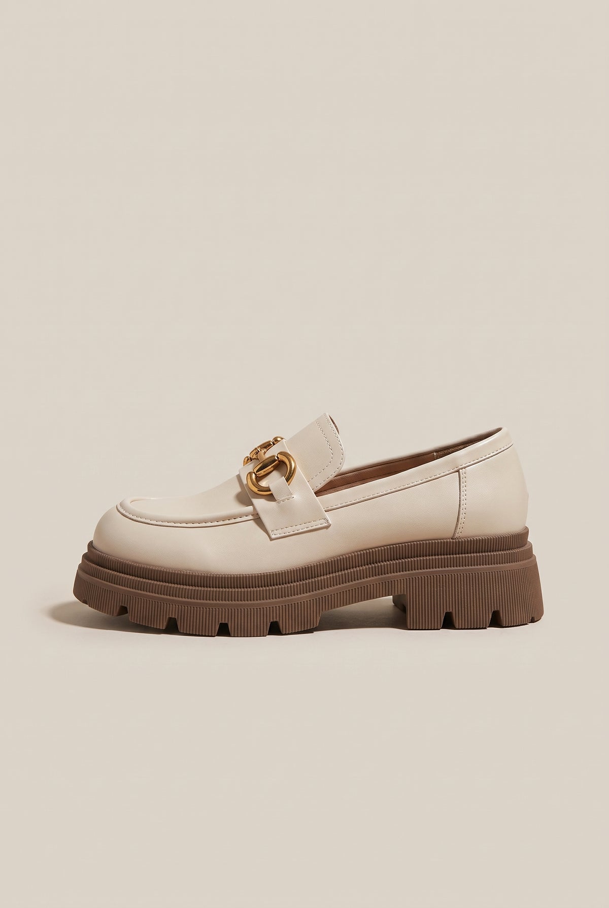 Margaux | Women's Leather Platform Loafers Square-Toe Slip-On Shoes