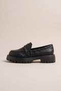 Aveline | Women's Chunky Heeled Platform Loafers Slip-On Shoes