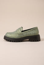 Aveline | Women's Chunky Heeled Platform Loafers Slip-On Shoes