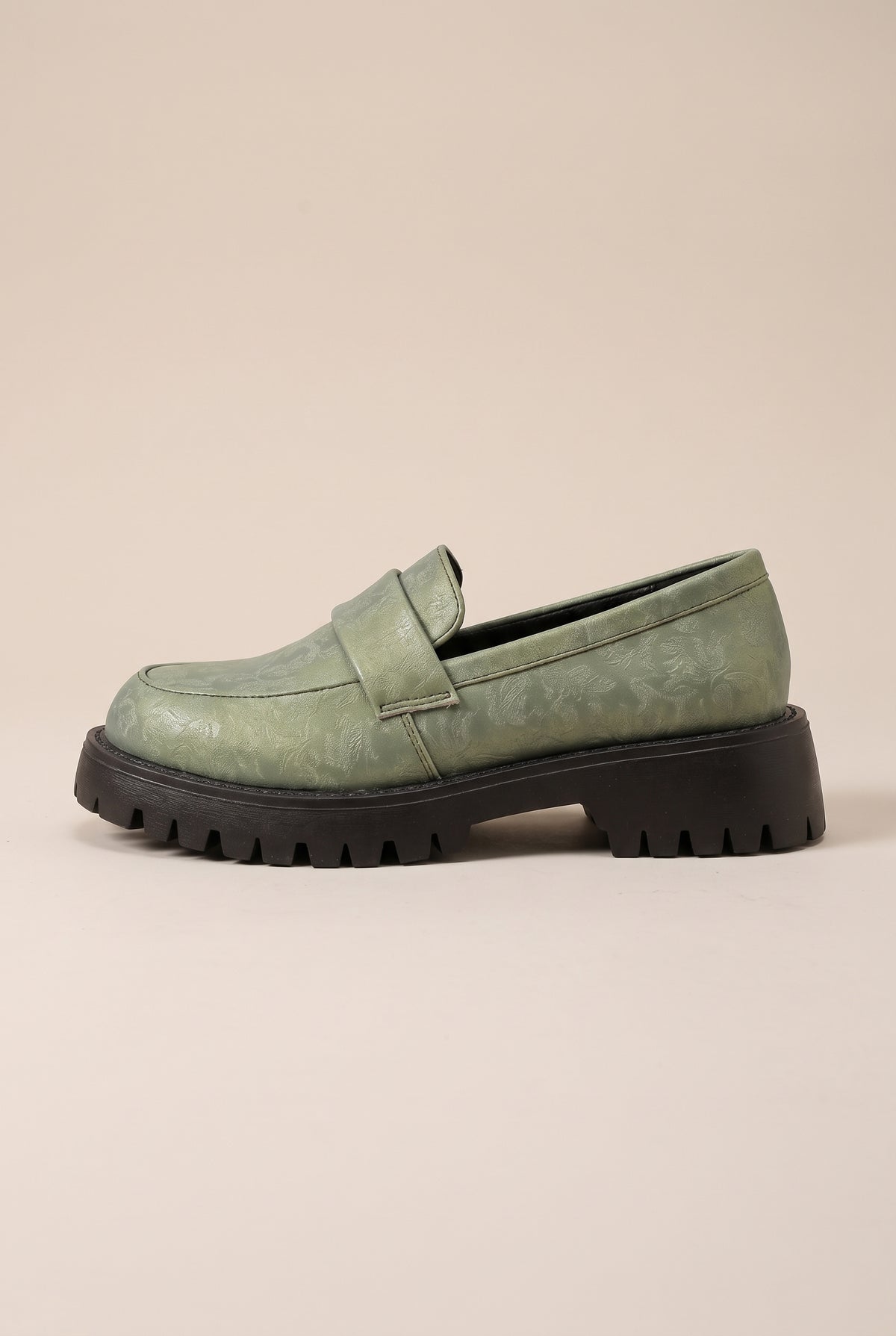 Aveline | Women's Chunky Heeled Platform Loafers Slip-On Shoes