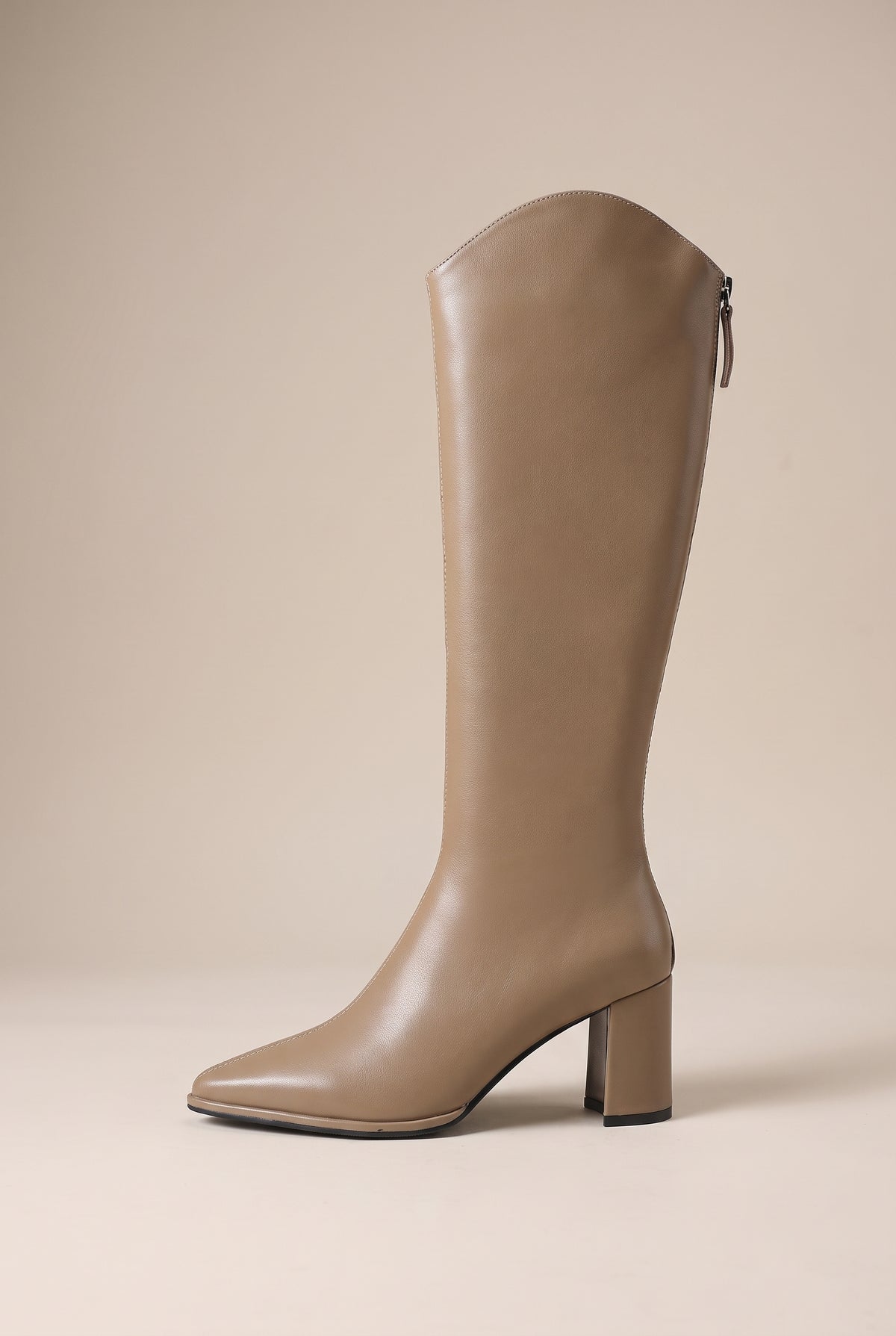 Ondine | Women's Faux Leather Pointed-Toe Knee-High Boots