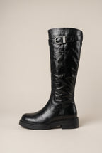 Constance | Women's Knee-High Retro Boots Round-Toe Side-Zip
