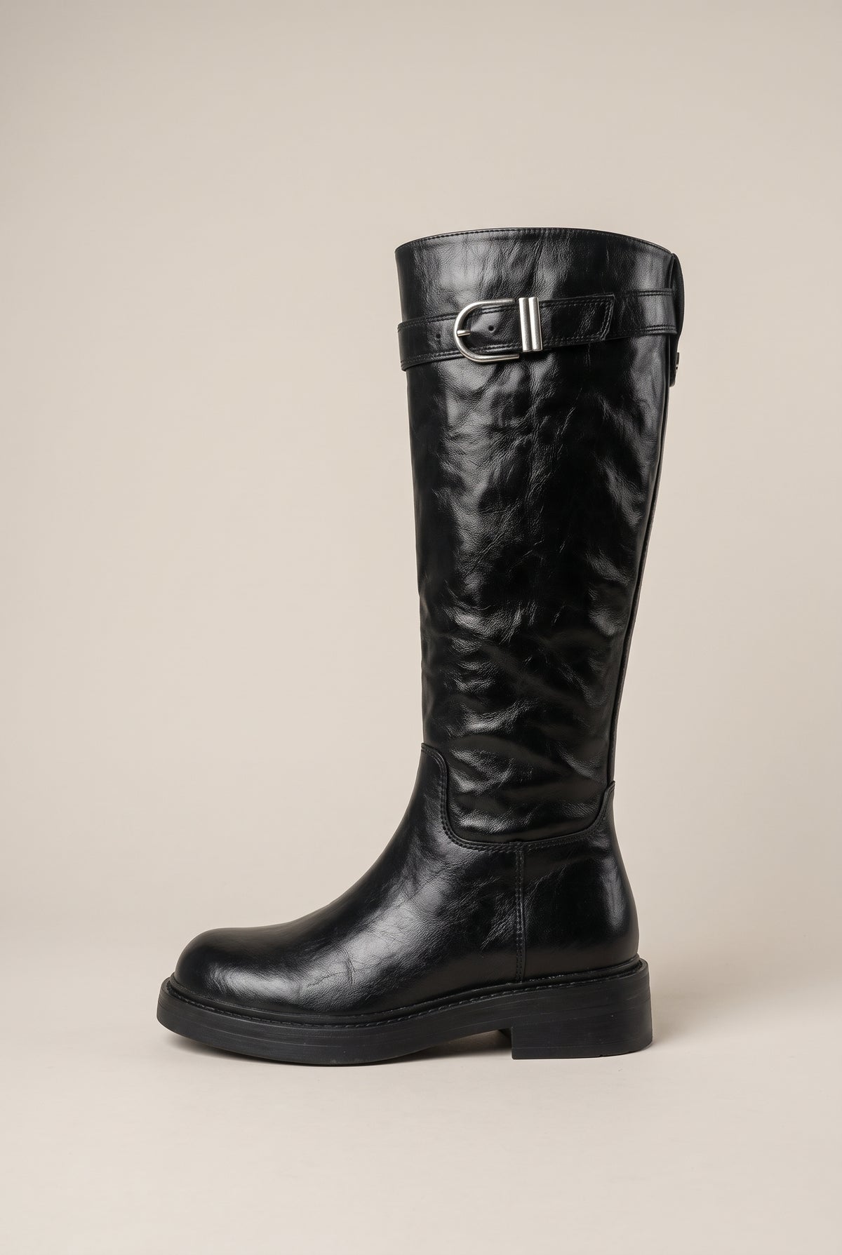 Constance | Women's Knee-High Retro Boots Round-Toe Side-Zip