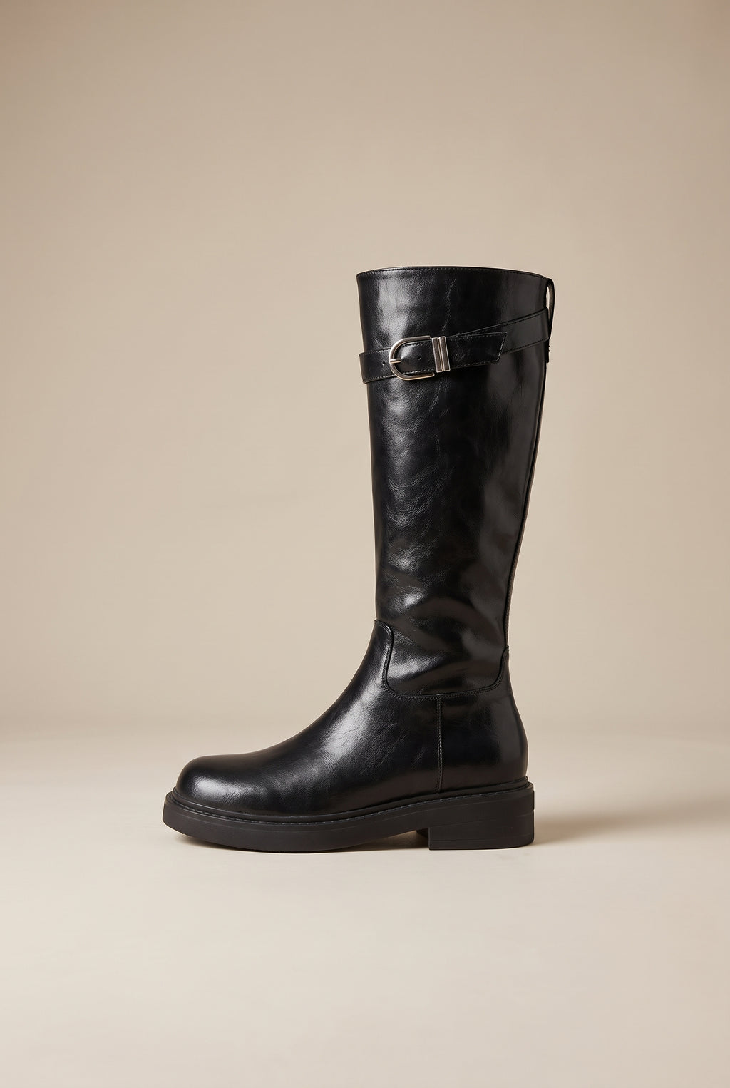 Constance | Women's Knee-High Retro Boots Round-Toe Side-Zip