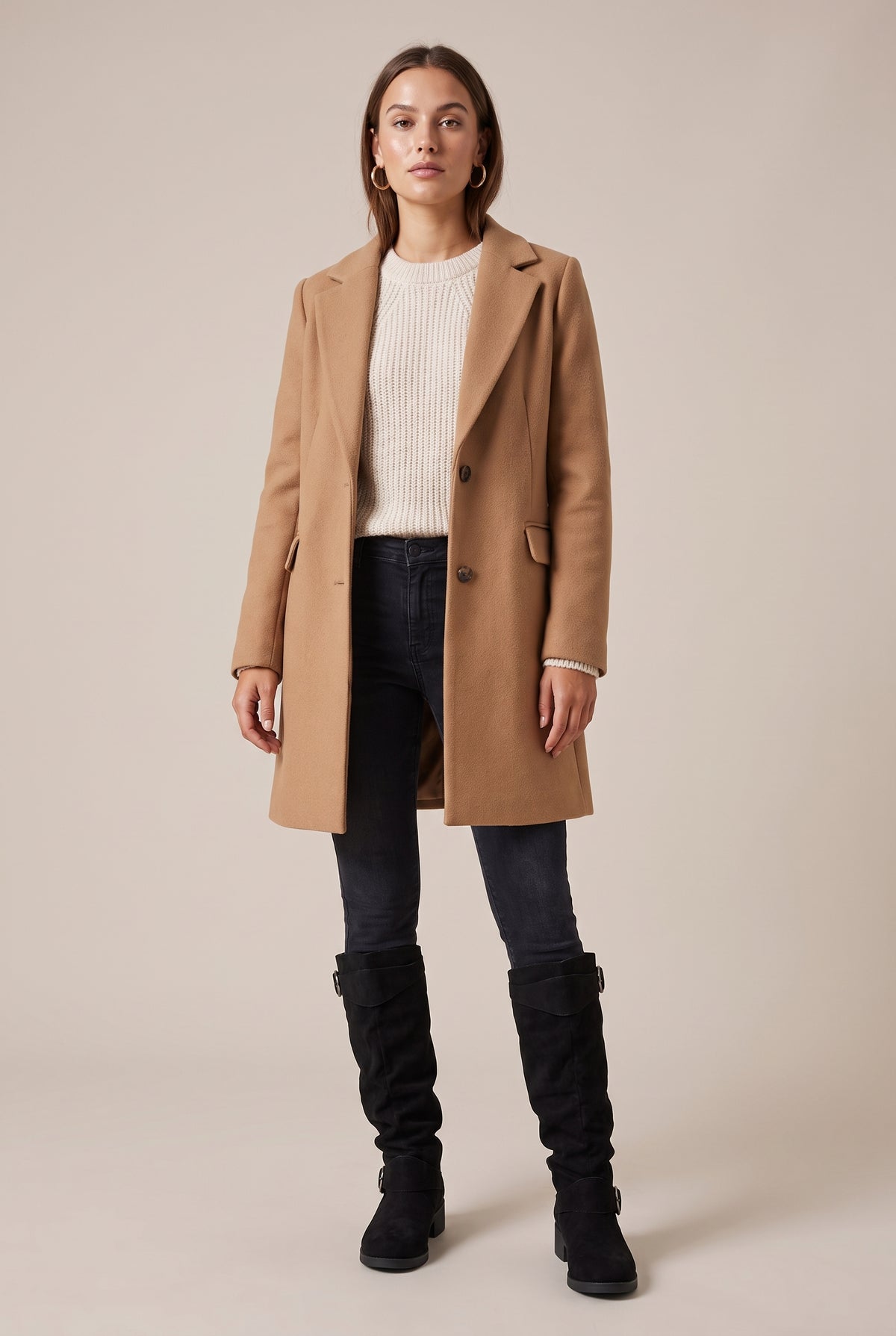 Margaux | Women's Faux Leather Retro Round-Toe Mid-Calf Boots