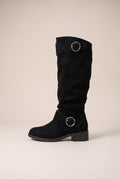 Margaux | Women's Faux Leather Retro Round-Toe Mid-Calf Boots