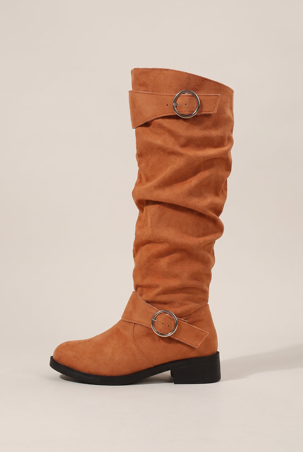 Margaux | Women's Faux Leather Retro Round-Toe Mid-Calf Boots