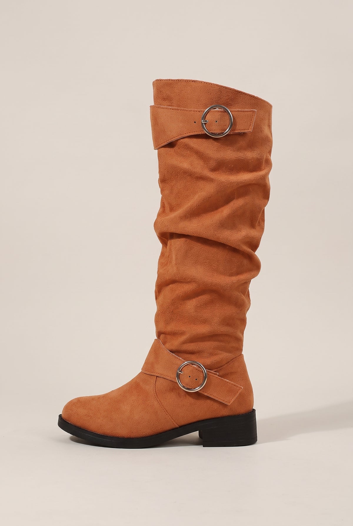 Margaux | Women's Faux Leather Retro Round-Toe Mid-Calf Boots