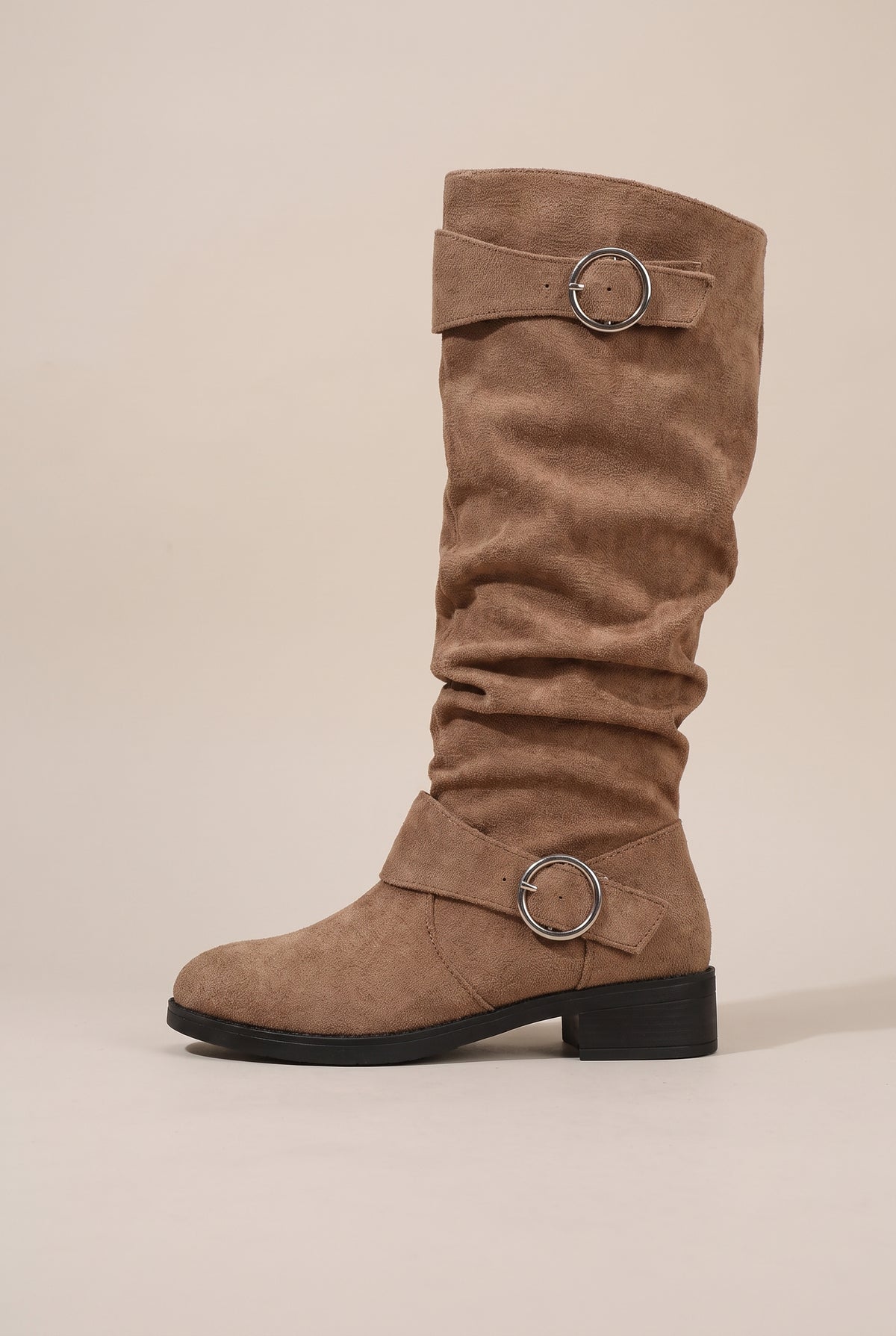 Margaux | Women's Faux Leather Retro Round-Toe Mid-Calf Boots