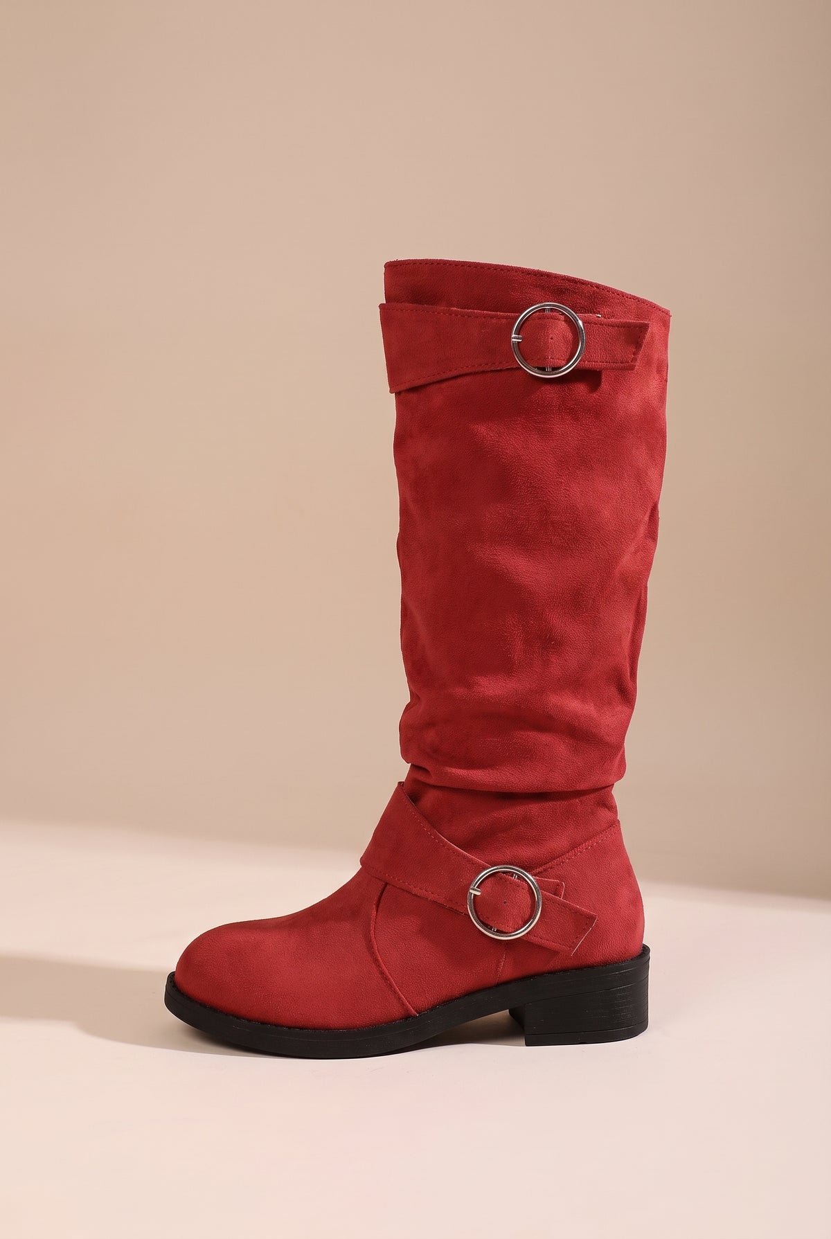 Margaux | Women's Faux Leather Retro Round-Toe Mid-Calf Boots