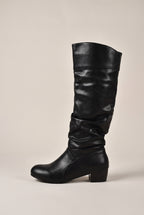 Constance | Women's Knee-High Flat Winter Boots Plush-Lined Round-Toe