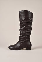 Constance | Women's Knee-High Flat Winter Boots Plush-Lined Round-Toe