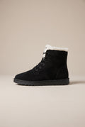 Ondine | Women's Heeled Winter Ankle Boots Warm Lined Suede Round-Toe