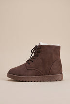 Ondine | Women's Heeled Winter Ankle Boots Warm Lined Suede Round-Toe