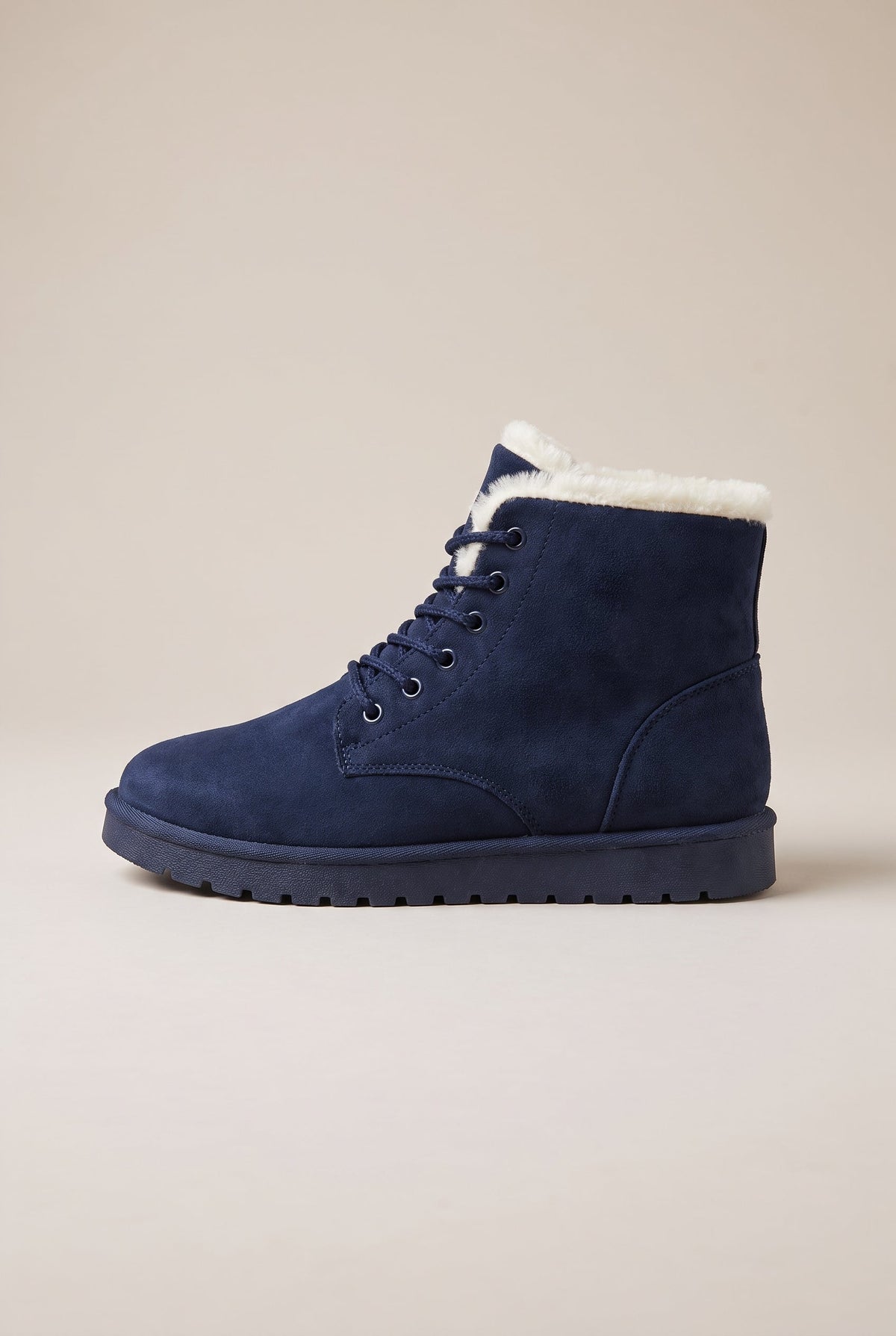 Ondine | Women's Heeled Winter Ankle Boots Warm Lined Suede Round-Toe