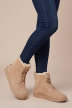 Ondine | Women's Heeled Winter Ankle Boots Warm Lined Suede Round-Toe