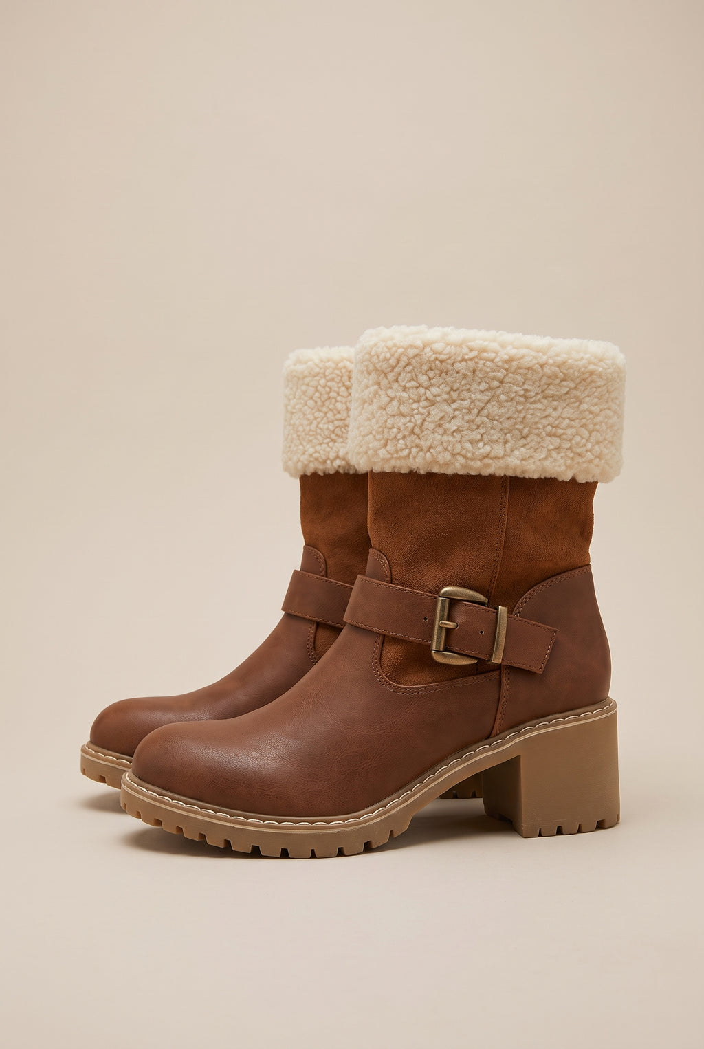 Margaux | Women's Western Chunky Heel Boots Warm Lined Round-Toe