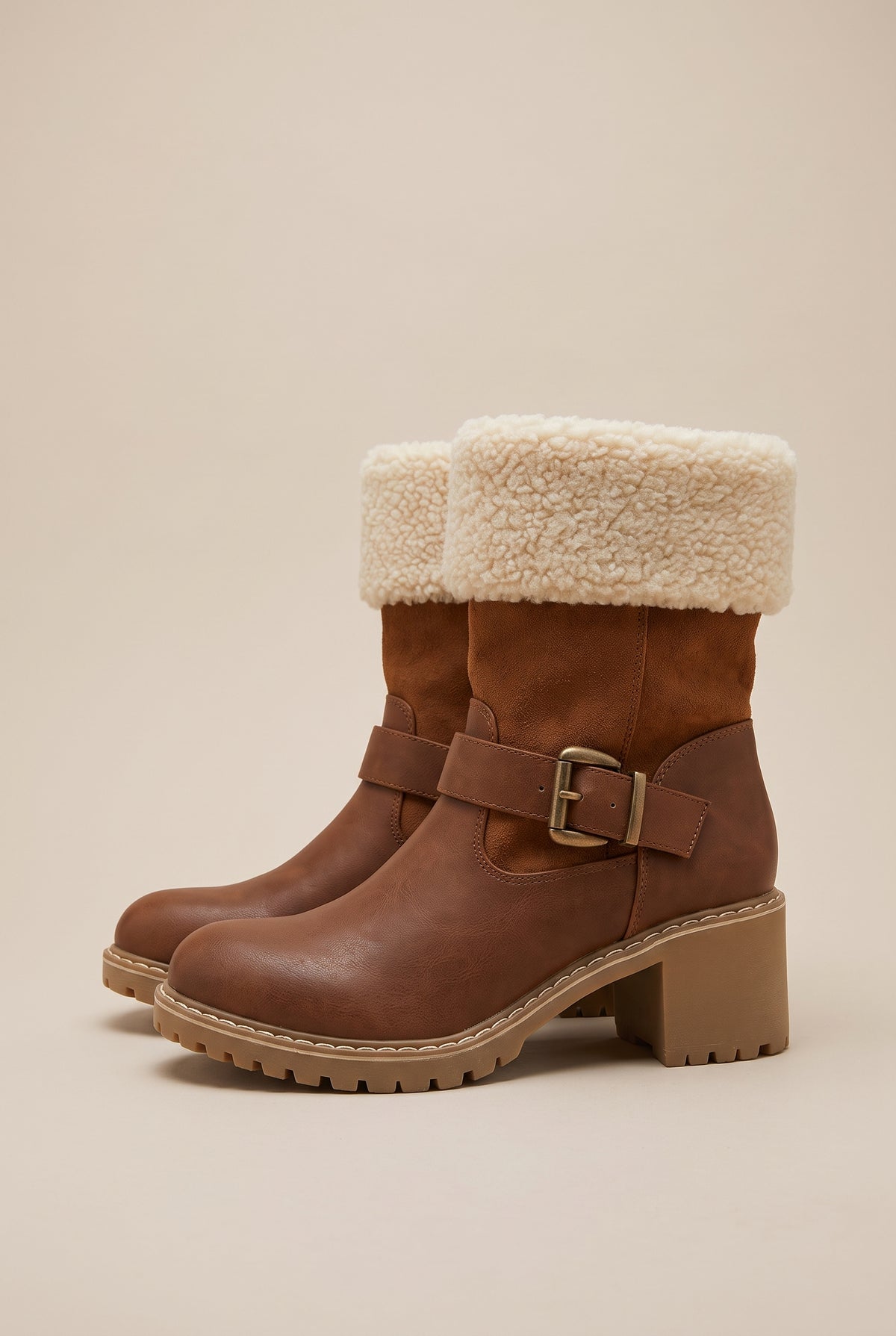 Margaux | Women's Western Chunky Heel Boots Warm Lined Round-Toe