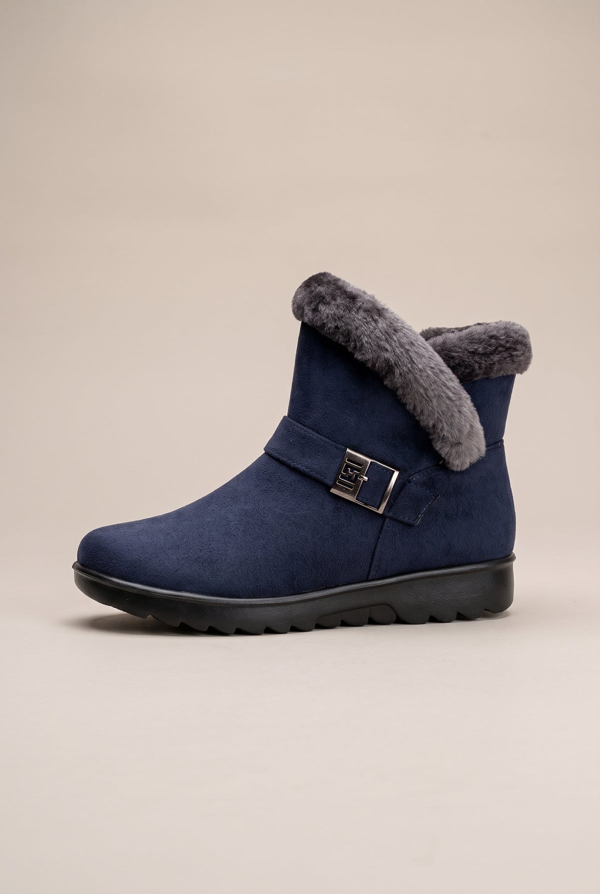 Nacre | Women's Warm Snow Boots Plush-Lined Flat Buckle Detail