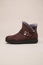 Nacre | Women's Warm Snow Boots Plush-Lined Flat Buckle Detail