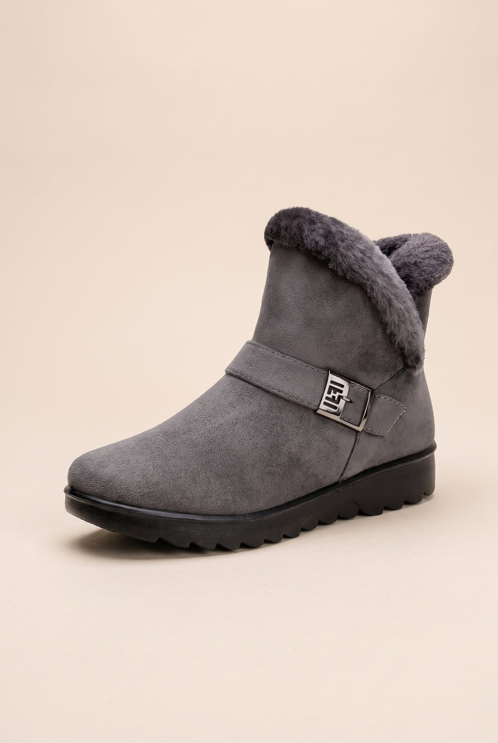 Nacre | Women's Warm Snow Boots Plush-Lined Flat Buckle Detail