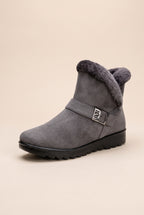 Nacre | Women's Warm Snow Boots Plush-Lined Flat Buckle Detail