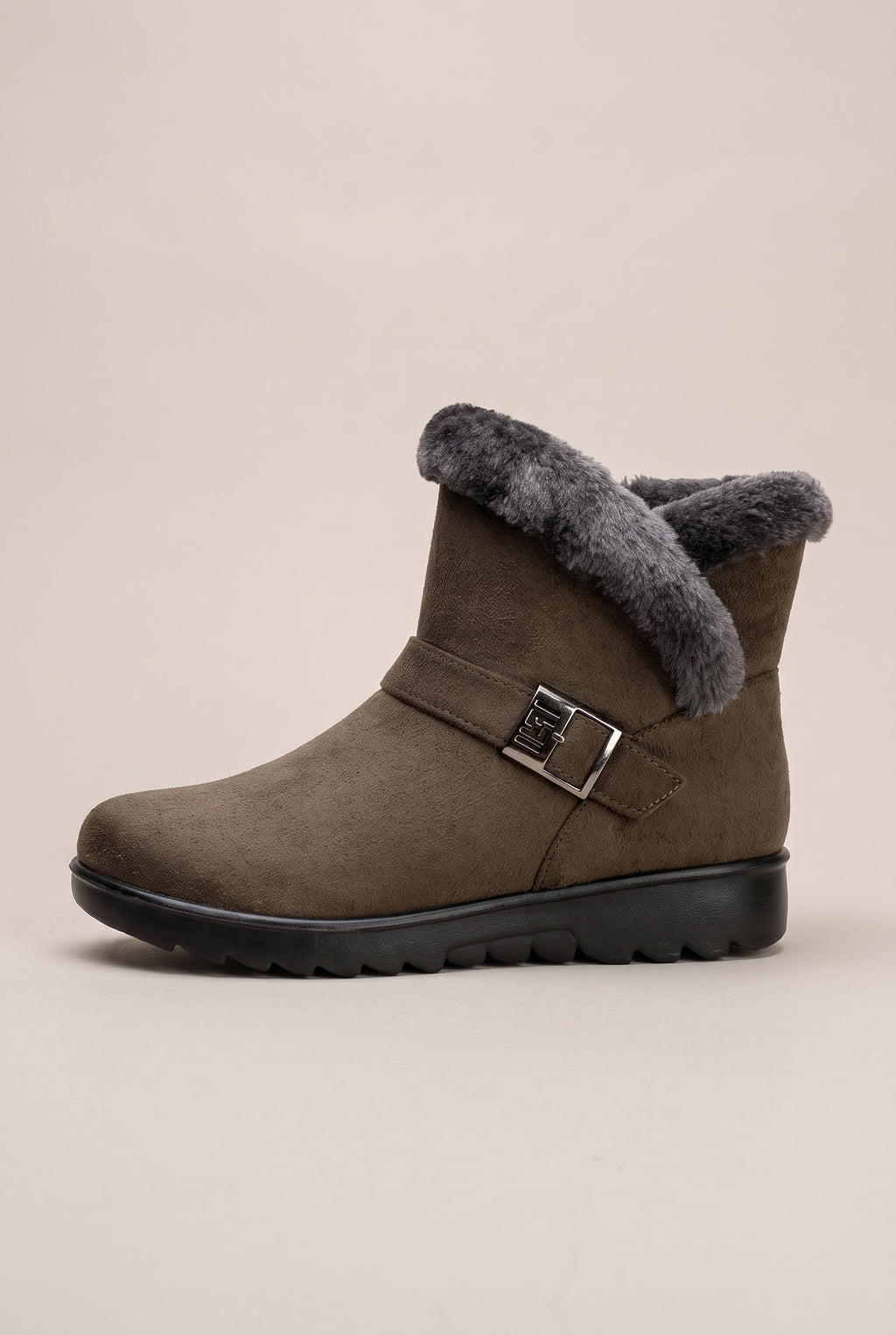 Nacre | Women's Warm Snow Boots Plush-Lined Flat Buckle Detail