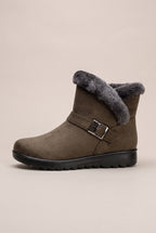 Nacre | Women's Warm Snow Boots Plush-Lined Flat Buckle Detail